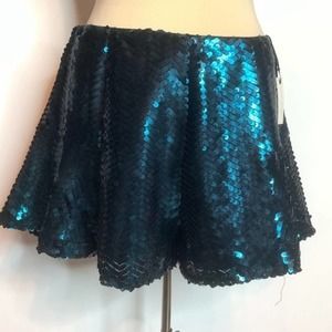NWT lovers + friends flared leg sequin shorts